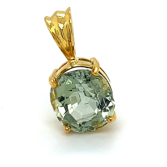 Mint Green Tourmaline 6.50ct Solid 14K Pendant - Picture 1 of 6